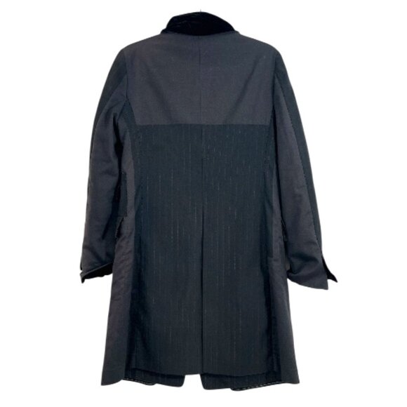 Marithe Francois Girbaud Stripe Velvet Long Jacket Black Size 29  Pre-Loved - Picture 8 of 9